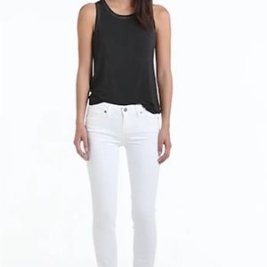 Paige Skyline Ankle Peg Jeans, Optic White, Size 26
